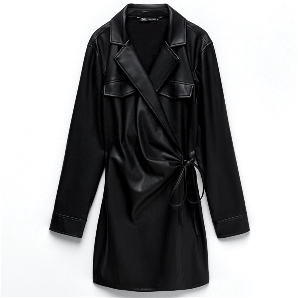 Zara Leather Wrap Dress